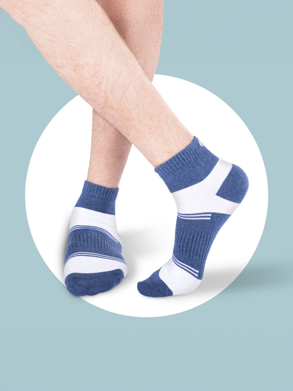Socks Sutra by Macroman M-Series Men’s Ankle Length Socks (Pack of 3) | Cotton Spandex, Breathable & Stretch-Fit | M3014
