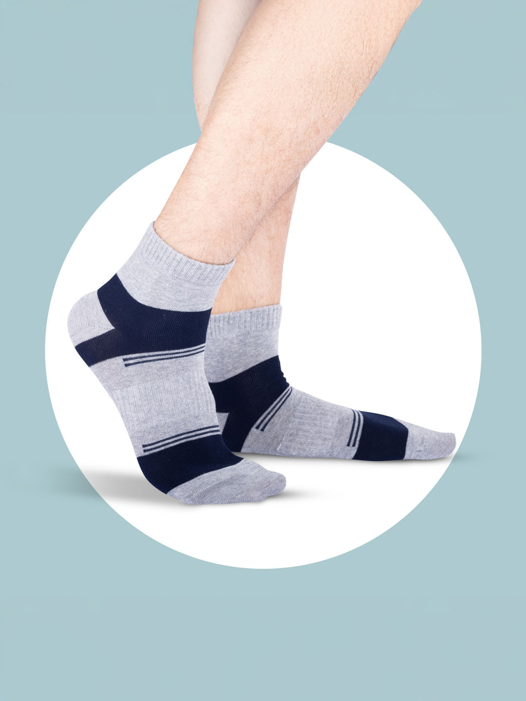 Socks Sutra by Macroman M-Series Men’s Ankle Length Socks (Pack of 3) | Cotton Spandex, Breathable & Stretch-Fit | M3014