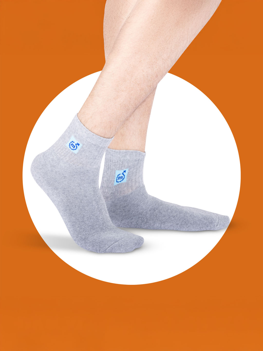 Socks Sutra Men’s Ankle Length Sports Socks (Pack of 3) | Cotton Spandex, Sweat-Wicking & Comfortable | MM3017