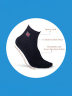 Socks Sutra by Macroman M-Series Men’s Ankle Length Sports Socks (Pack of 3) | Cotton Spandex, Sweat-Wicking & Comfortable | MM3018