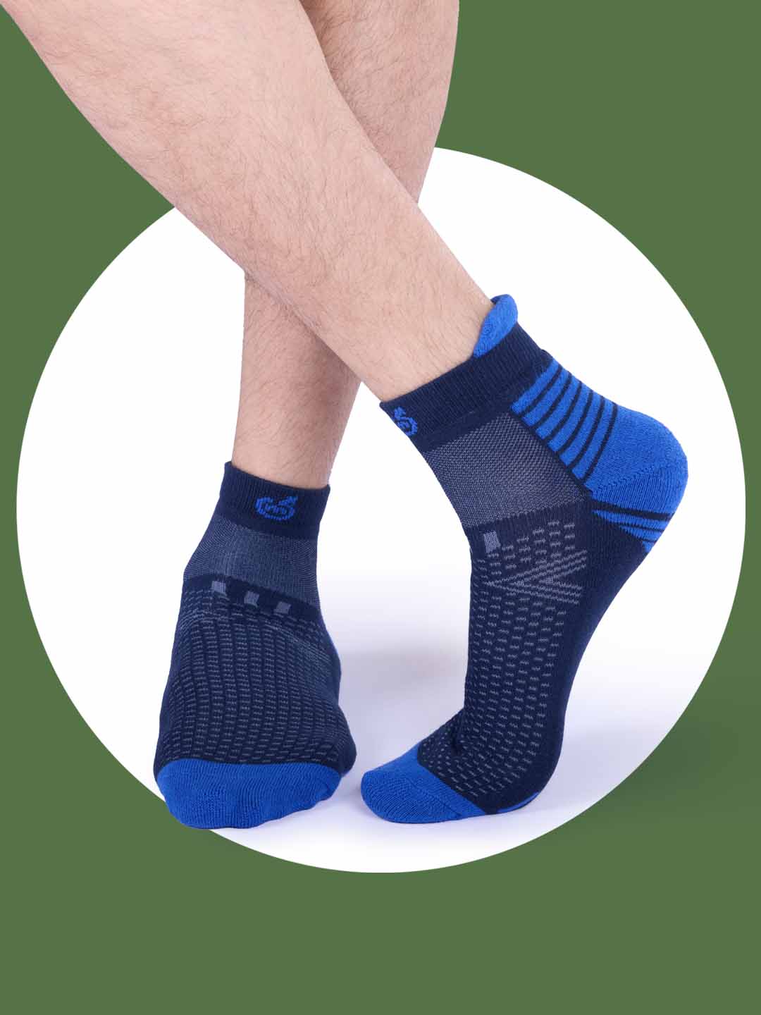 Socks Sutra by Macroman M-Series Men’s Ankle Length Sports Socks (Pack of 3) | Cotton Spandex, Sweat-Wicking & Comfortable | MM3019