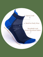 Socks Sutra by Macroman M-Series Men’s Ankle Length Sports Socks (Pack of 3) | Cotton Spandex, Sweat-Wicking & Comfortable | MM3019