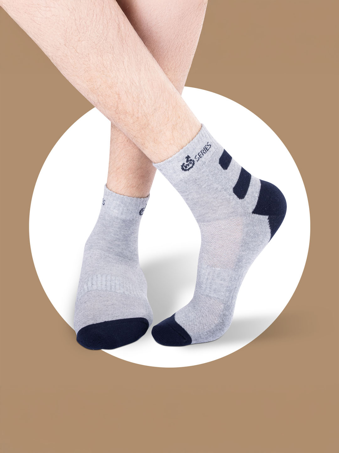 Socks Sutra Men’s Ankle Length Sports Socks (Pack of 3) | Cotton Spandex, Sweat-Wicking & Comfortable | MM3020