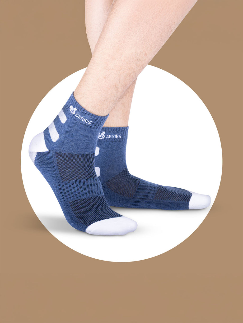 Socks Sutra Men’s Ankle Length Sports Socks (Pack of 3) | Cotton Spandex, Sweat-Wicking & Comfortable | MM3020