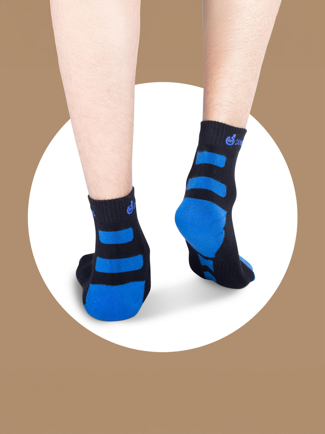 Socks Sutra Men’s Ankle Length Sports Socks (Pack of 3) | Cotton Spandex, Sweat-Wicking & Comfortable | MM3020