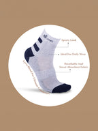 Socks Sutra Men’s Ankle Length Sports Socks (Pack of 3) | Cotton Spandex, Sweat-Wicking & Comfortable | MM3020