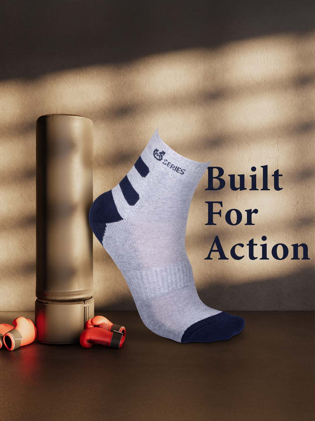 Socks Sutra Men’s Ankle Length Sports Socks (Pack of 3) | Cotton Spandex, Sweat-Wicking & Comfortable | MM3020