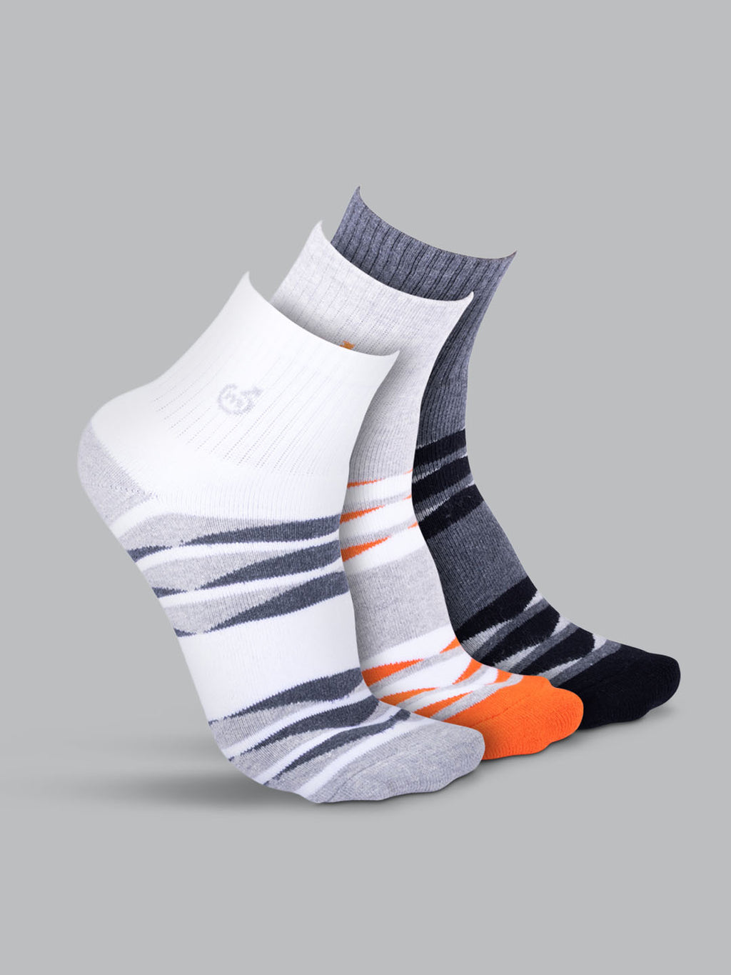 Socks Sutra Men’s Ankle Length Sports Socks (Pack of 3) | Cotton Spandex, Sweat-Wicking & Comfortable | MM3021