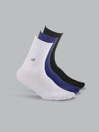 Socks Sutra Men’s Crew/Calf Length Socks (Pack of 3) | Cotton Spandex, Stretch-Fit, Reinforced Heel & Toe | MM3022