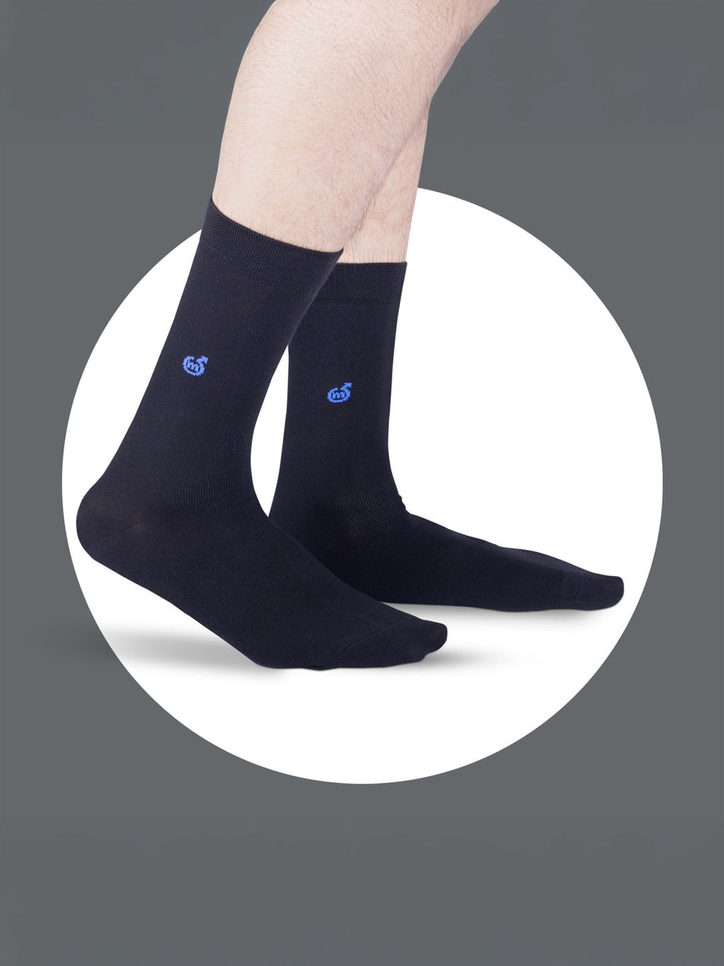 Socks Sutra Men’s Crew/Calf Length Socks (Pack of 3) | Cotton Spandex, Stretch-Fit, Reinforced Heel & Toe | MM3022
