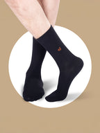 Socks Sutra by Macroman M-Series Men’s Crew/Calf Length Socks (Pack of 3) | Cotton Spandex, Stretch-Fit, Reinforced Heel & Toe | MM3023