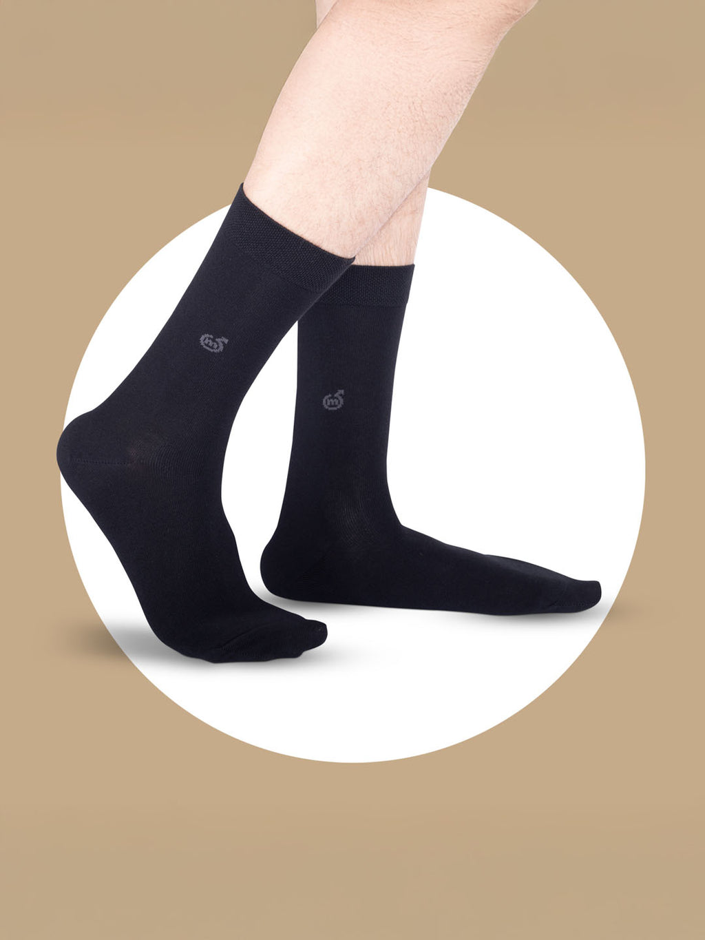 Socks Sutra by Macroman M-Series Men’s Crew/Calf Length Socks (Pack of 3) | Cotton Spandex, Stretch-Fit, Reinforced Heel & Toe | MM3023