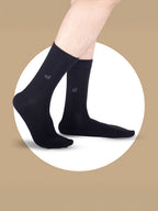 Socks Sutra by Macroman M-Series Men’s Crew/Calf Length Socks (Pack of 3) | Cotton Spandex, Stretch-Fit, Reinforced Heel & Toe | MM3023