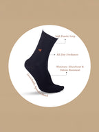 Socks Sutra by Macroman M-Series Men’s Crew/Calf Length Socks (Pack of 3) | Cotton Spandex, Stretch-Fit, Reinforced Heel & Toe | MM3023