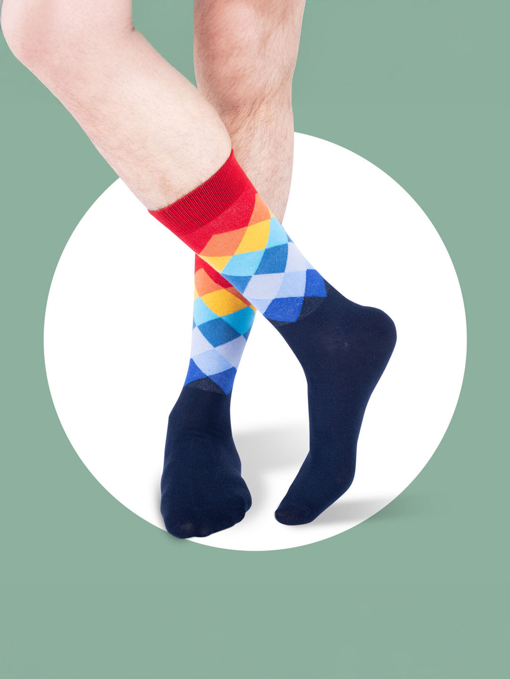 Socks Sutra by Macroman M-Series Men’s Crew/Calf Length Socks (Pack of 3) | Cotton Spandex, Stretch-Fit, Reinforced Heel & Toe | MM3024