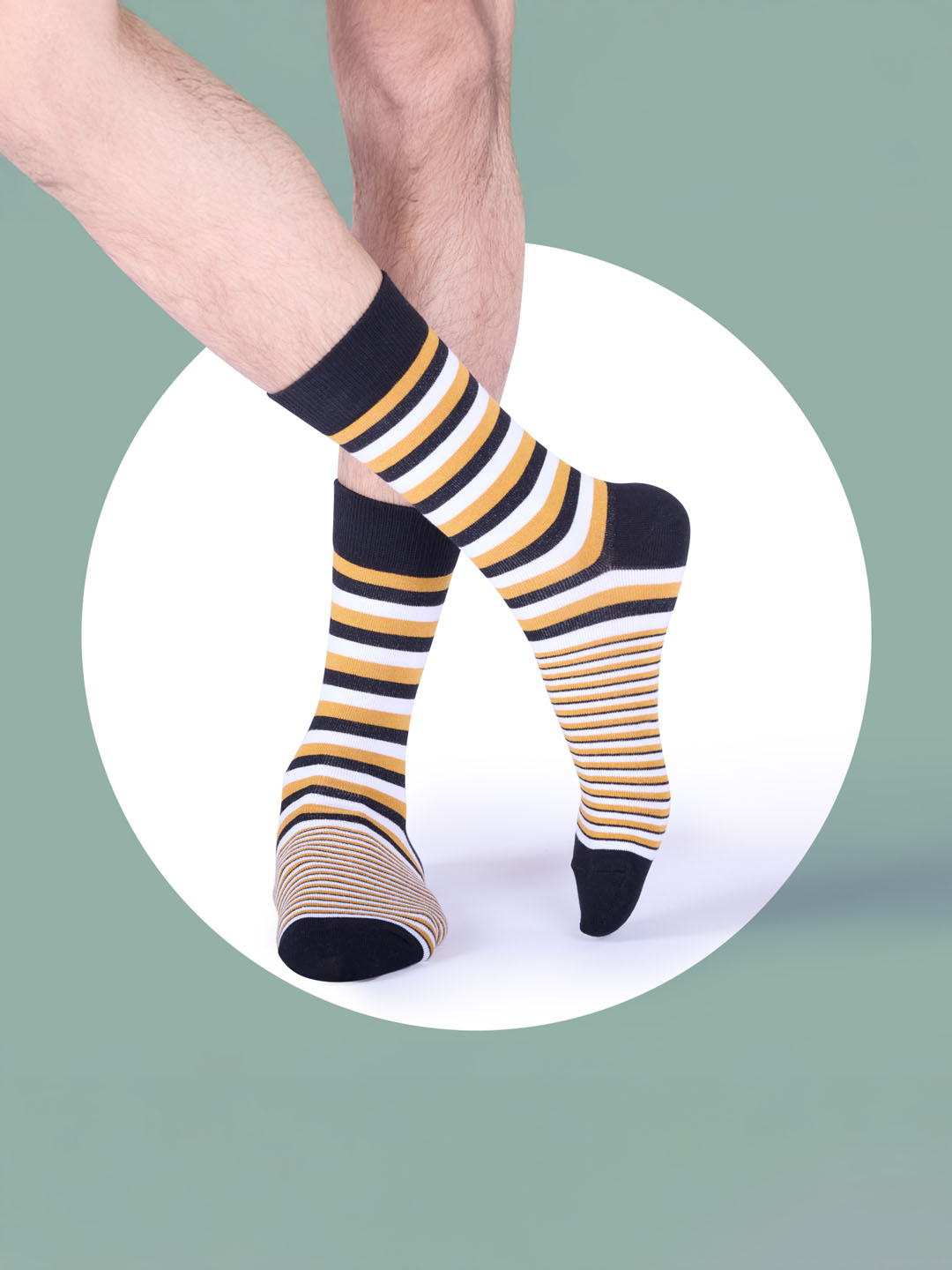 Socks Sutra by Macroman M-Series Men’s Crew/Calf Length Socks (Pack of 3) | Cotton Spandex, Stretch-Fit, Reinforced Heel & Toe | MM3025
