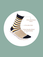 Socks Sutra by Macroman M-Series Men’s Crew/Calf Length Socks (Pack of 3) | Cotton Spandex, Stretch-Fit, Reinforced Heel & Toe | MM3025