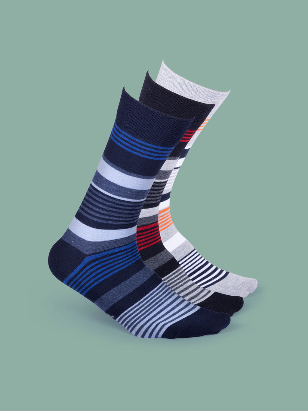 Socks Sutra by Macroman M-Series Men’s Crew/Calf Length Socks (Pack of 3) | Cotton Spandex, Stretch-Fit, Reinforced Heel & Toe | MM3026