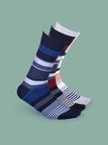 Socks Sutra by Macroman M-Series Men’s Crew/Calf Length Socks (Pack of 3) | Cotton Spandex, Stretch-Fit, Reinforced Heel & Toe | MM3026