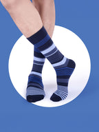 Socks Sutra by Macroman M-Series Men’s Crew/Calf Length Socks (Pack of 3) | Cotton Spandex, Stretch-Fit, Reinforced Heel & Toe | MM3026