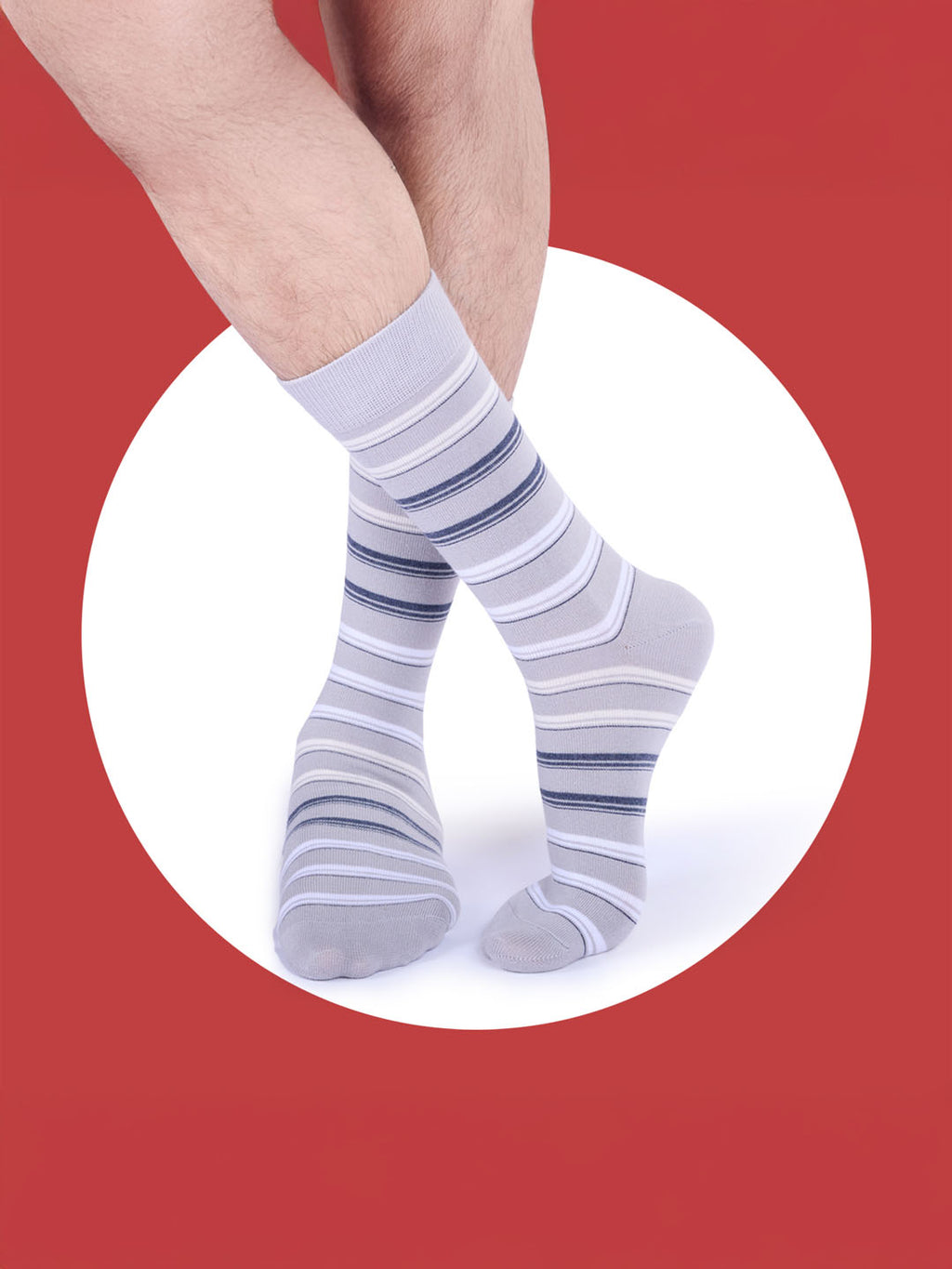 Socks Sutra Men’s Crew/Calf Length Socks (Pack of 3) | Cotton Spandex, Stretch-Fit, Reinforced Heel & Toe | MM3027