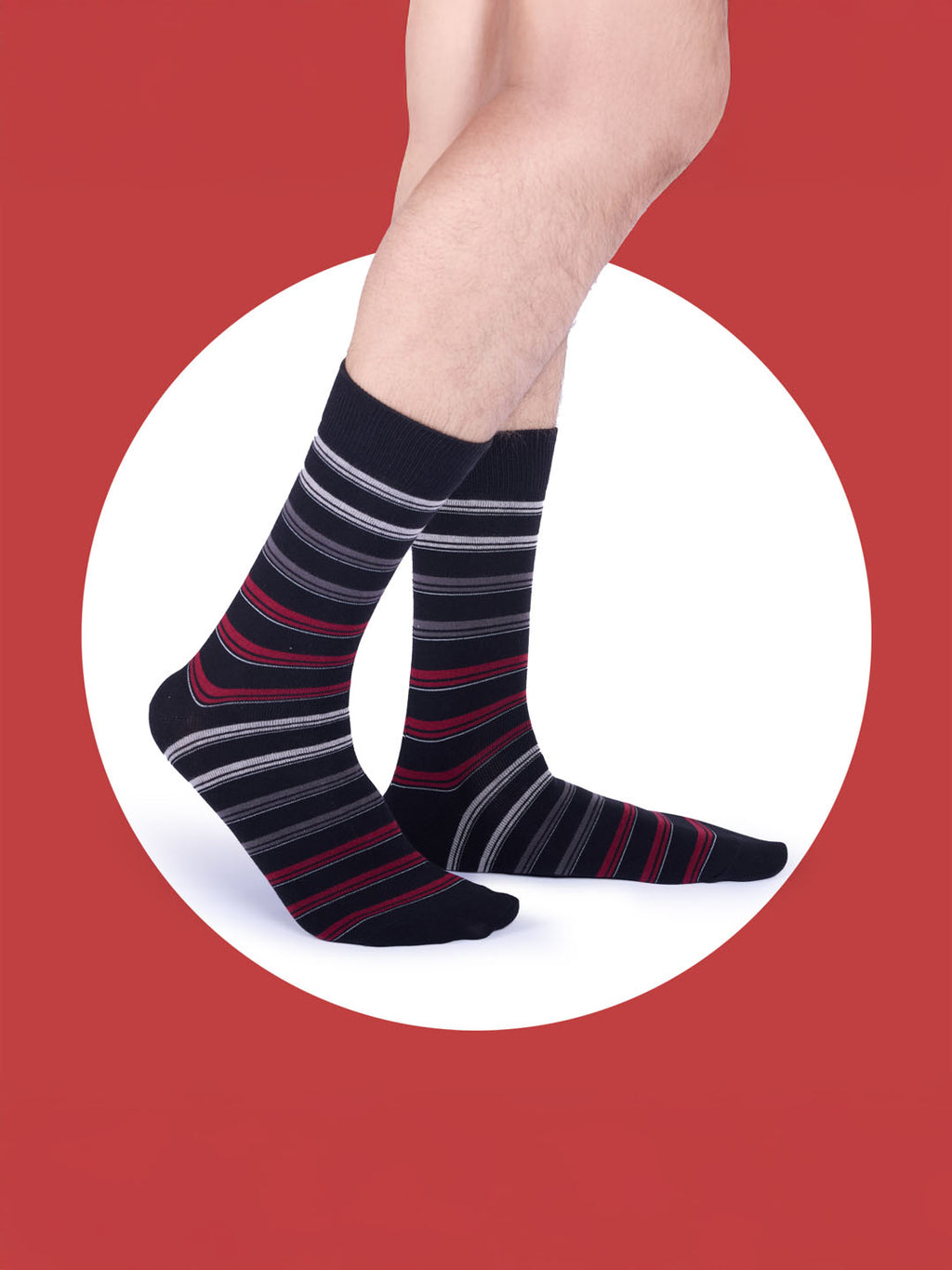Socks Sutra Men’s Crew/Calf Length Socks (Pack of 3) | Cotton Spandex, Stretch-Fit, Reinforced Heel & Toe | MM3027