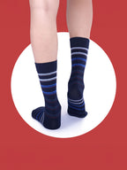 Socks Sutra Men’s Crew/Calf Length Socks (Pack of 3) | Cotton Spandex, Stretch-Fit, Reinforced Heel & Toe | MM3027