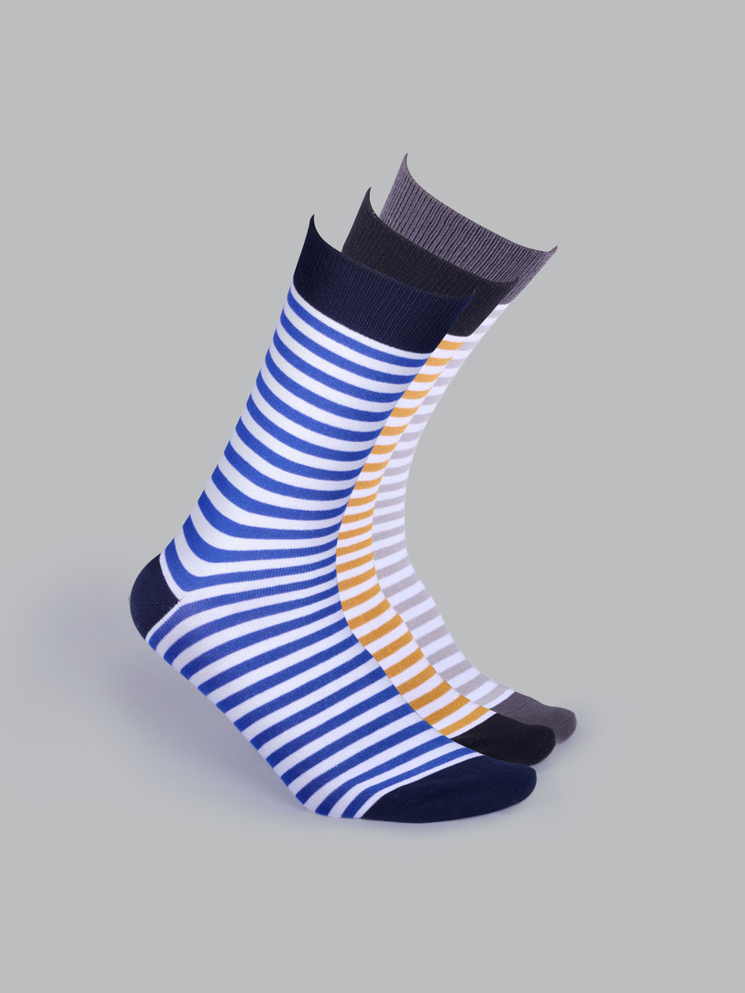 Socks Sutra by Macroman M-Series Men’s Crew/Calf Length Socks (Pack of 3) | Cotton Spandex, Stretch-Fit, Reinforced Heel & Toe | MM3028