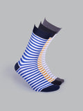 Socks Sutra by Macroman M-Series Men’s Crew/Calf Length Socks (Pack of 3) | Cotton Spandex, Stretch-Fit, Reinforced Heel & Toe | MM3028