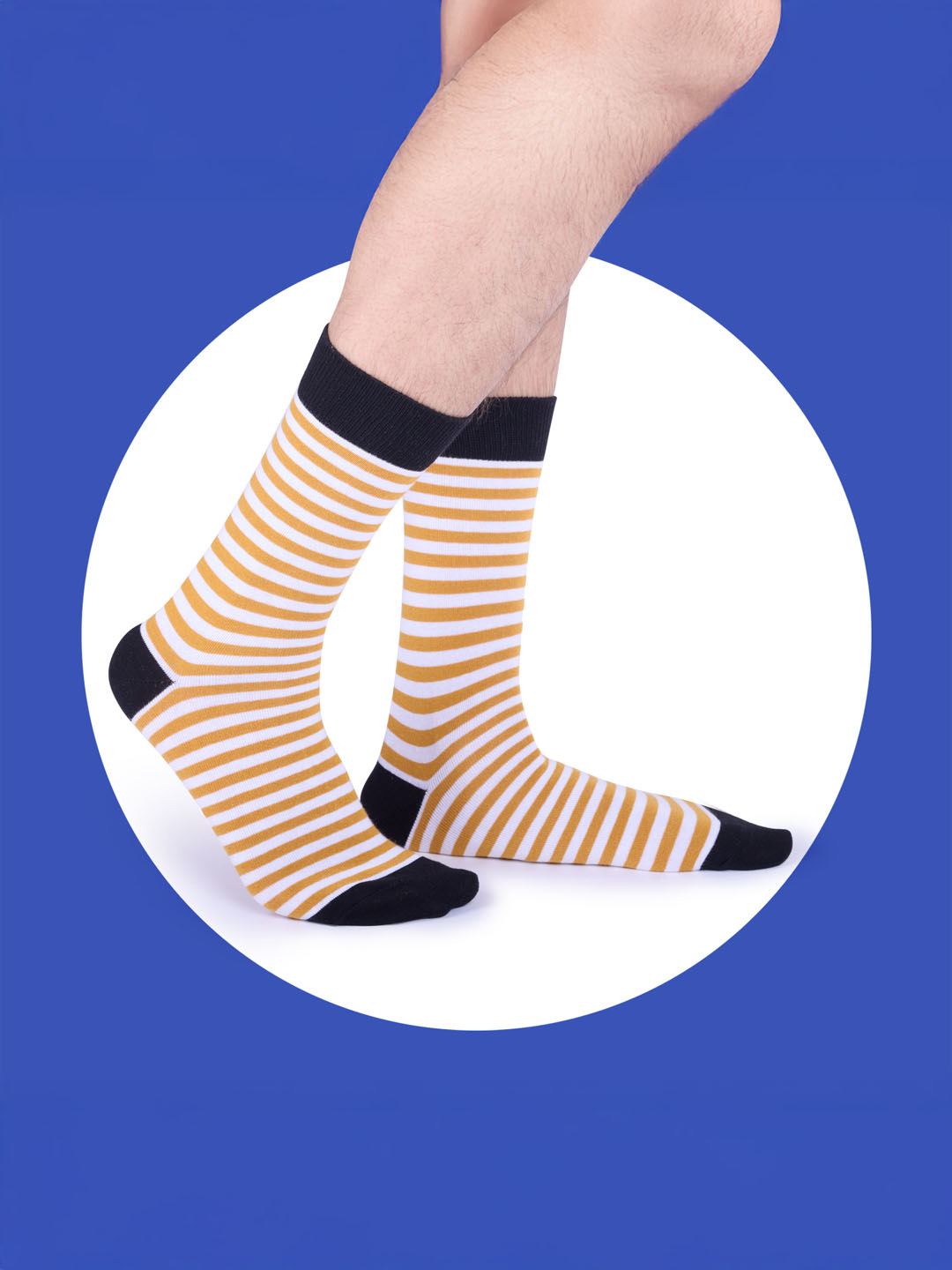 Socks Sutra by Macroman M-Series Men’s Crew/Calf Length Socks (Pack of 3) | Cotton Spandex, Stretch-Fit, Reinforced Heel & Toe | MM3028