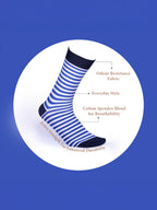 Socks Sutra by Macroman M-Series Men’s Crew/Calf Length Socks (Pack of 3) | Cotton Spandex, Stretch-Fit, Reinforced Heel & Toe | MM3028