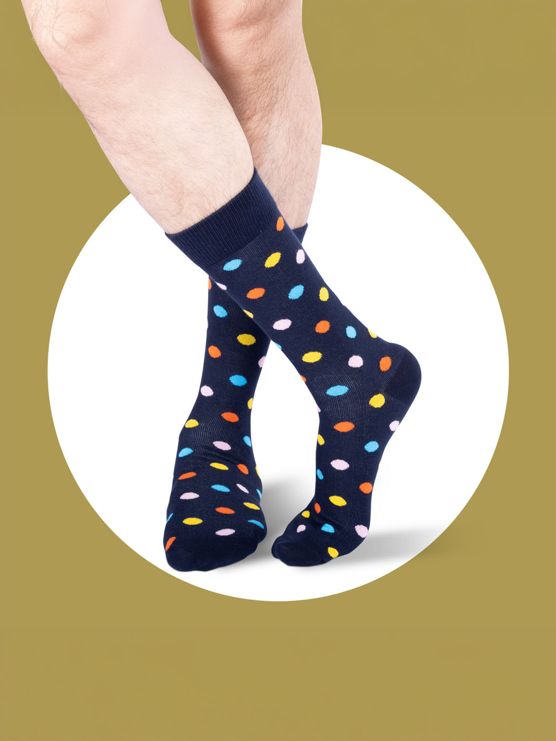 Socks Sutra by Macroman M-Series Men’s Crew/Calf Length Socks (Pack of 3) | Cotton Spandex, Stretch-Fit, Reinforced Heel & Toe | MM3030