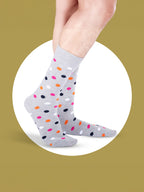 Socks Sutra by Macroman M-Series Men’s Crew/Calf Length Socks (Pack of 3) | Cotton Spandex, Stretch-Fit, Reinforced Heel & Toe | MM3030