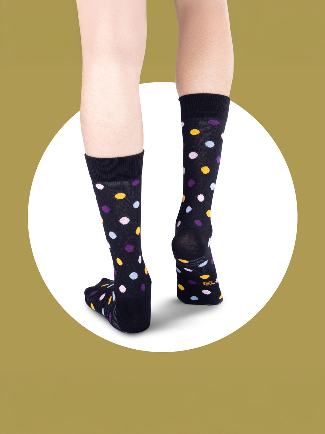 Socks Sutra by Macroman M-Series Men’s Crew/Calf Length Socks (Pack of 3) | Cotton Spandex, Stretch-Fit, Reinforced Heel & Toe | MM3030
