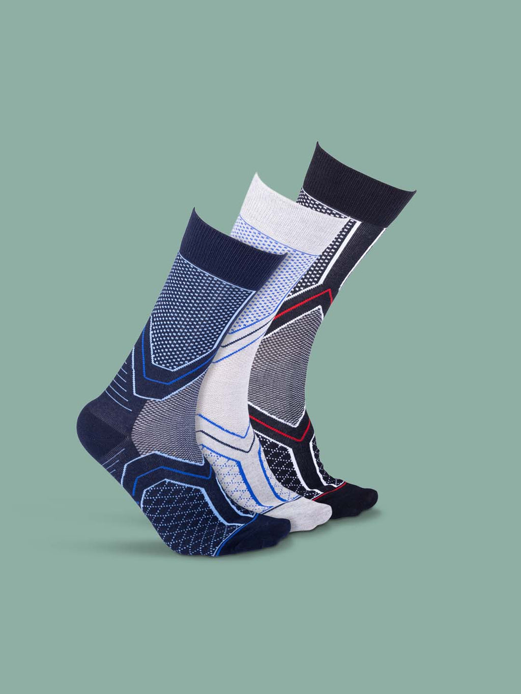 Socks Sutra Men’s Crew/Calf Length Socks (Pack of 3) | Cotton Spandex, Stretch-Fit, Reinforced Heel & Toe | MM3031