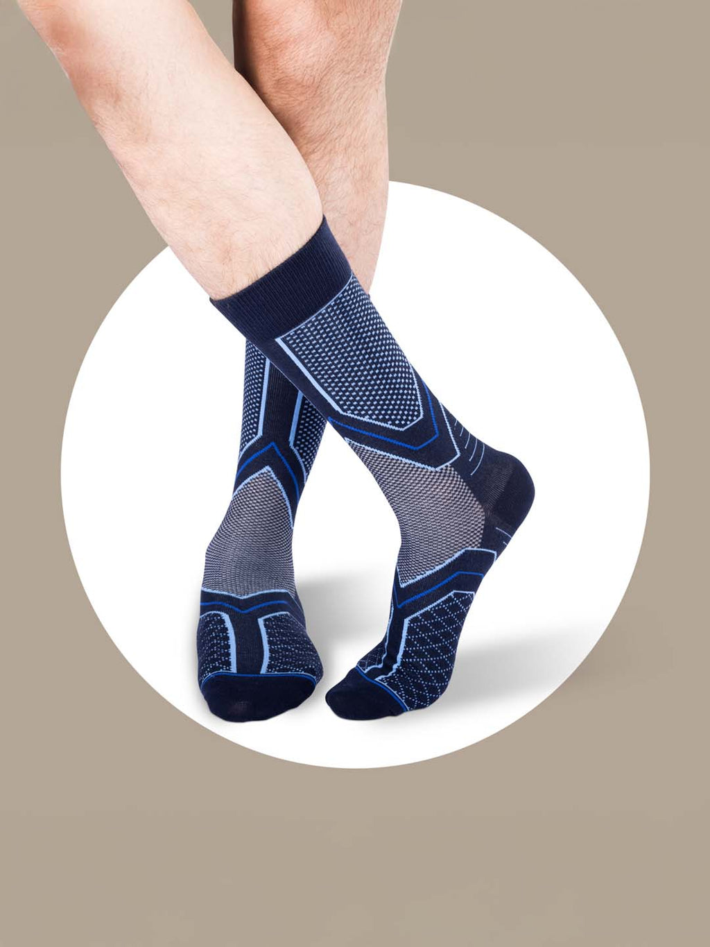 Socks Sutra Men’s Crew/Calf Length Socks (Pack of 3) | Cotton Spandex, Stretch-Fit, Reinforced Heel & Toe | MM3031