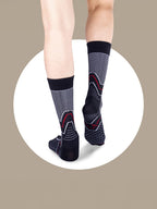 Socks Sutra Men’s Crew/Calf Length Socks (Pack of 3) | Cotton Spandex, Stretch-Fit, Reinforced Heel & Toe | MM3031