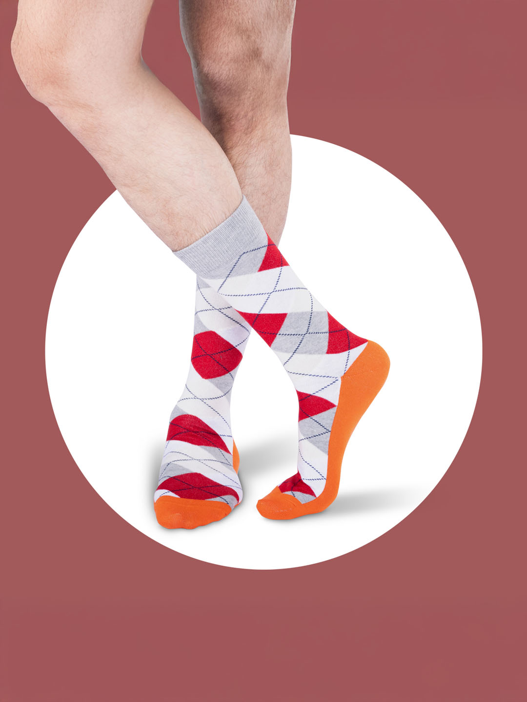 Socks Sutra by Macroman M-Series Men’s Crew/Calf Length Socks (Pack of 3) | Cotton Spandex, Stretch-Fit, Reinforced Heel & Toe | MM3032