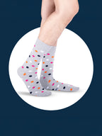 Socks Sutra Men’s Crew/Calf Length Socks (Pack of 3) | Cotton Spandex, Stretch-Fit, Reinforced Heel & Toe | MM3033