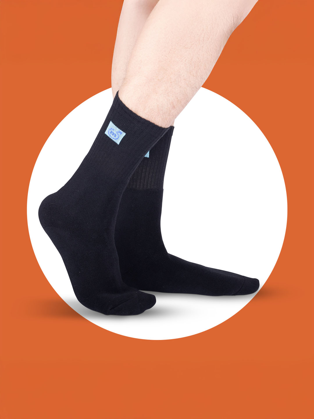 Socks Sutra Men’s Sports Crew/Calf Length Socks (Pack of 3) | Terry Cushion Cotton Spandex, Cushioned & Moisture-Wicking