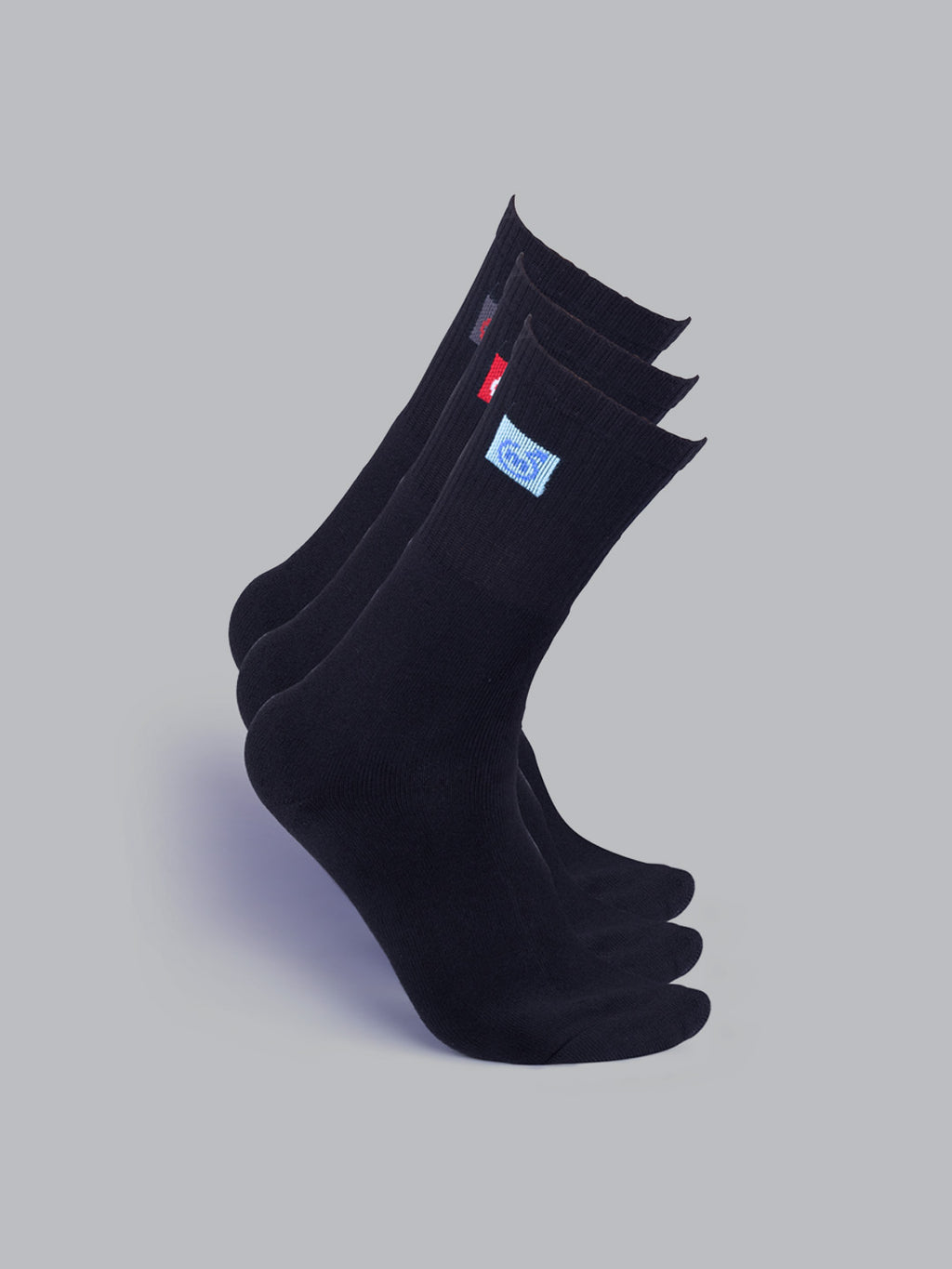 Socks Sutra Men’s Sports Crew/Calf Length Socks (Pack of 3) | Terry Cushion Cotton Spandex, Cushioned & Moisture-Wicking | MM3036