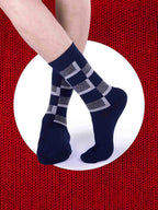 Socks Sutra by Macroman M-Series Men’s Wool Terry Crew/Calf Length Socks (Pack of 3) | Terry Wool Fabric, Odor-Resistant & Soft | MM3037