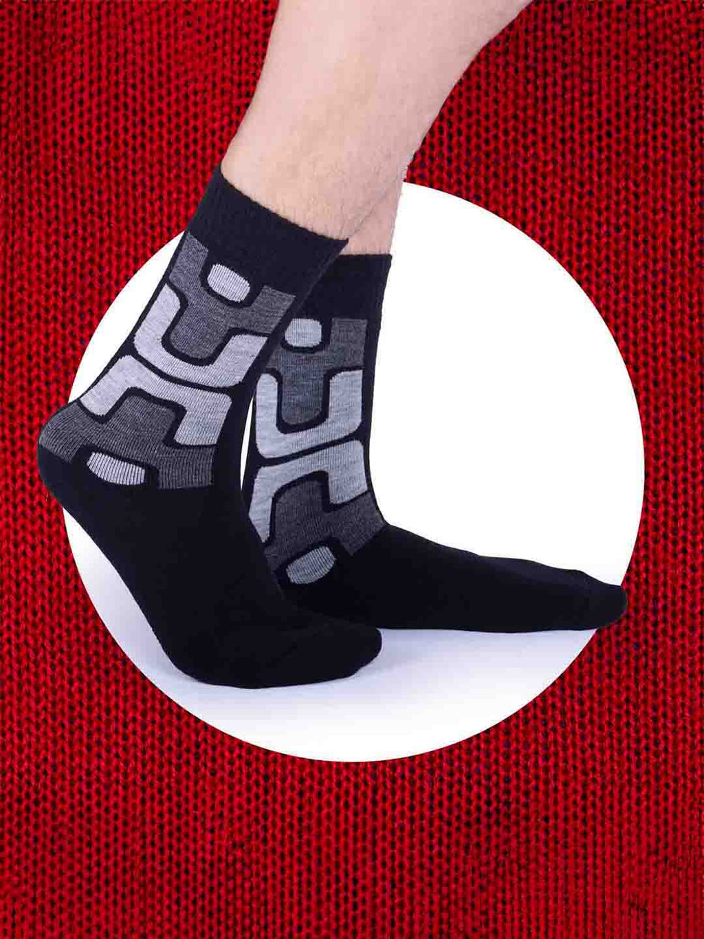 Socks Sutra by Macroman M-Series Men’s Wool Terry Crew/Calf Length Socks (Pack of 3) | Terry Wool Fabric, Odor-Resistant & Soft | MM3037