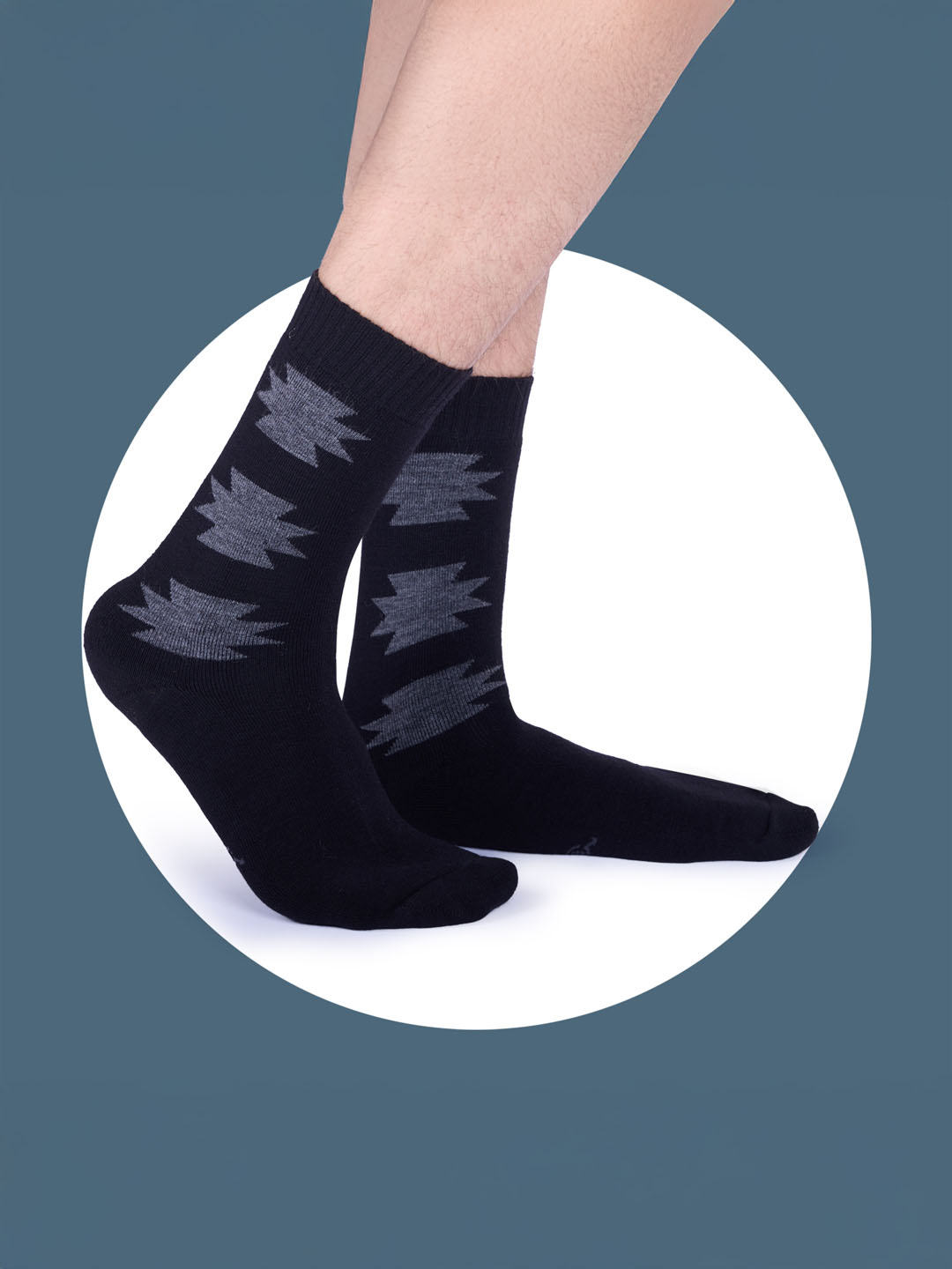 Socks Sutra Men’s Wool Terry Crew/Calf Length Socks (Pack of 3) | Terry Wool Fabric, Odor-Resistant | MM3038