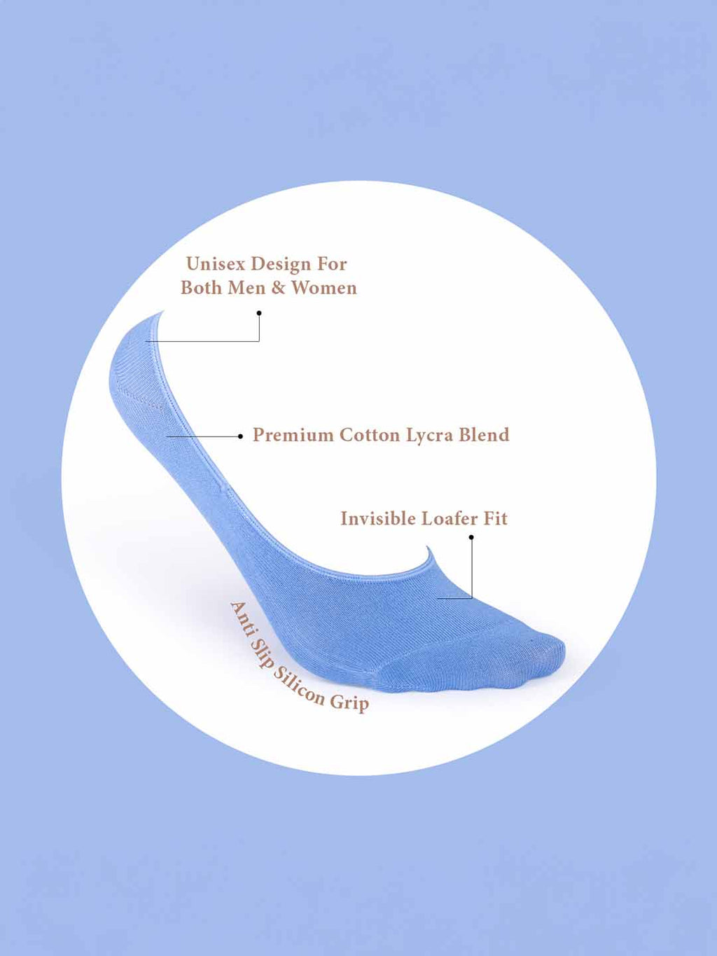 Socks Sutra Unisex No-Show Footlet Socks (Pack of 5) | Cotton Spandex, Low-Cut & Anti-Slip | MM3039