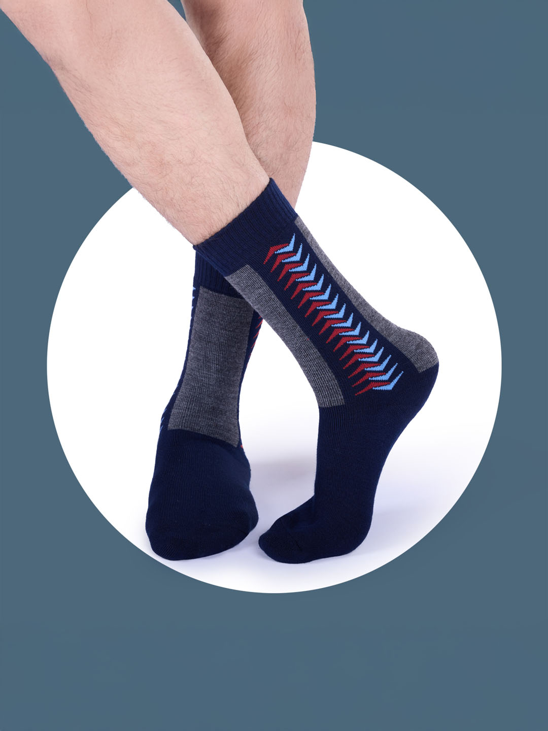 Socks Sutra Men’s Wool Terry Crew/Calf Length Socks (Pack of 3) | Terry Wool Fabric, Odor-Resistant | MM3038