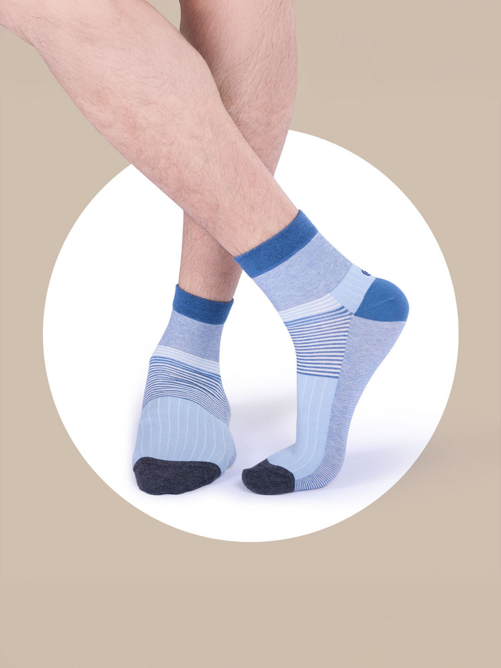 Socks Sutra by Macroman M-Series Men’s Ankle Length Socks (Pack of 3) | Cotton Spandex, Comfortable & Breathable | MM3001
