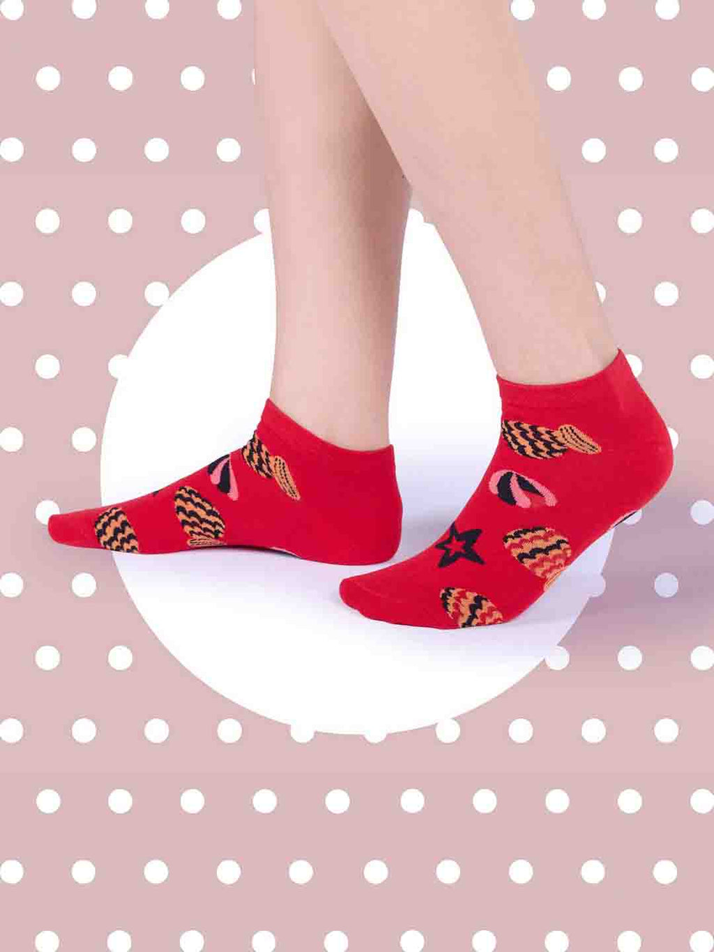 Socks Sutra by Macrowoman W-Series Women’s Casual Ankle Length Socks (Pack of 5) | Cotton Spandex, Reinforced Heel & Toe | MW3101