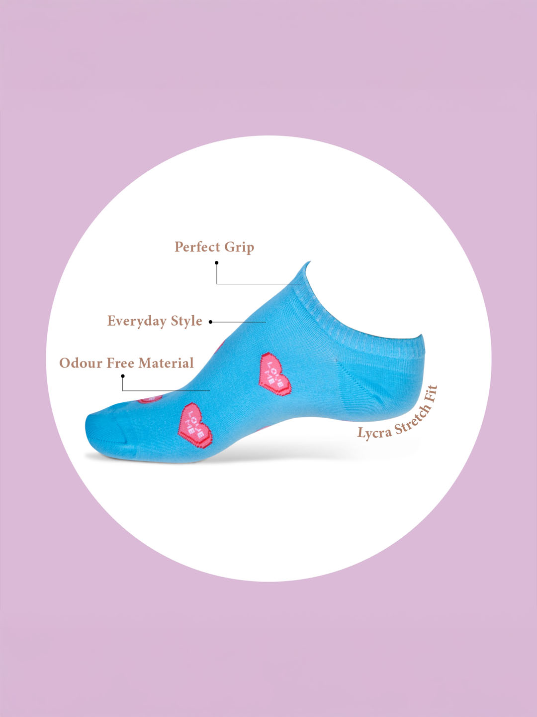 Socks Sutra by Macrowoman W-Series Women’s Casual Ankle Length Socks (Pack of 5) | Cotton Spandex, Reinforced Heel & Toe | MW3102