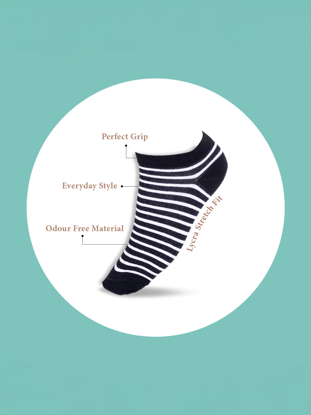 Socks Sutra by Macrowoman W-Series Women’s Casual Ankle Length Socks (Pack of 5) | Cotton Spandex, Reinforced Heel & Toe | MW3103